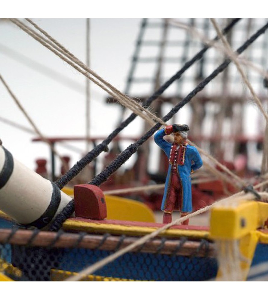 Fregat Hermione La Fayette 1/89. Houten modelschip