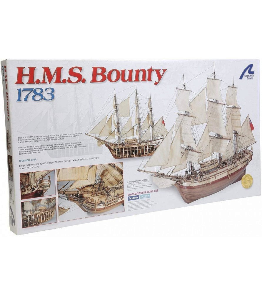 Koopvaardijschip HMS Bounty 1:48. Houten scheepsmodel 5