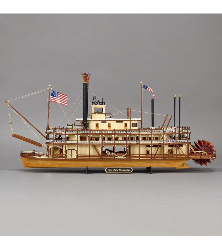 Modello di battello a vapore in legno. Re del Mississippi 1:80 3