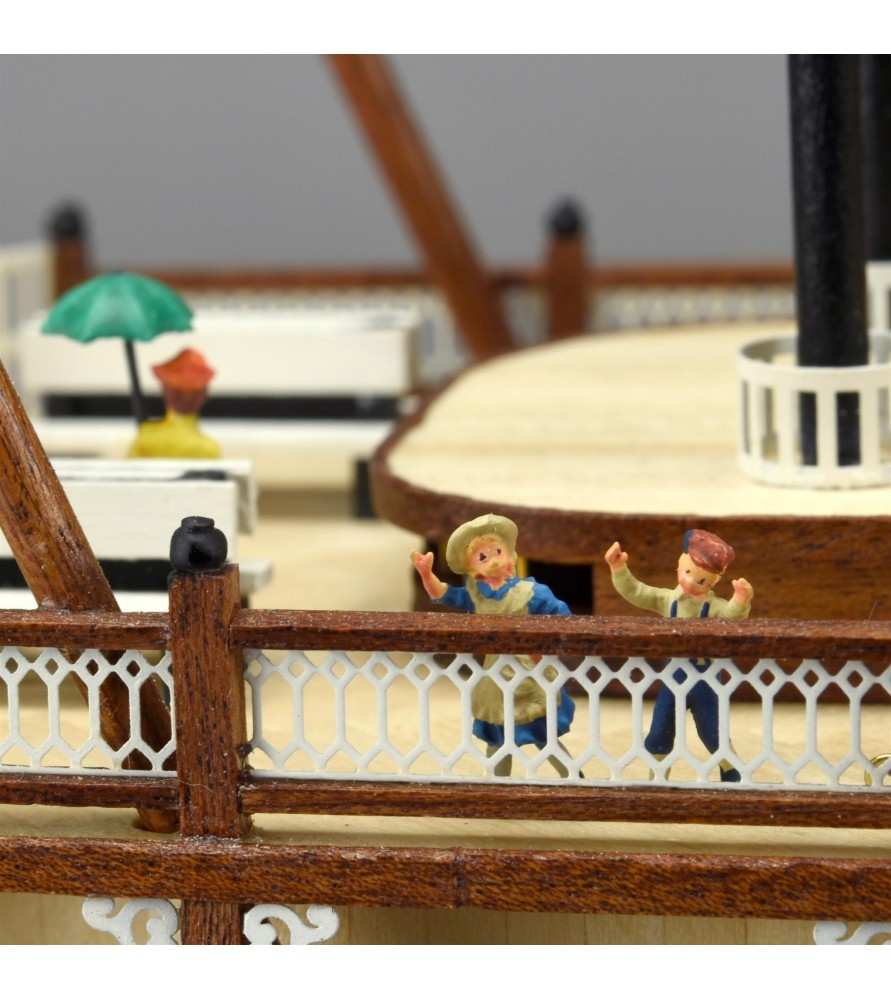 Modello di battello a vapore in legno. Re del Mississippi 1:80 13