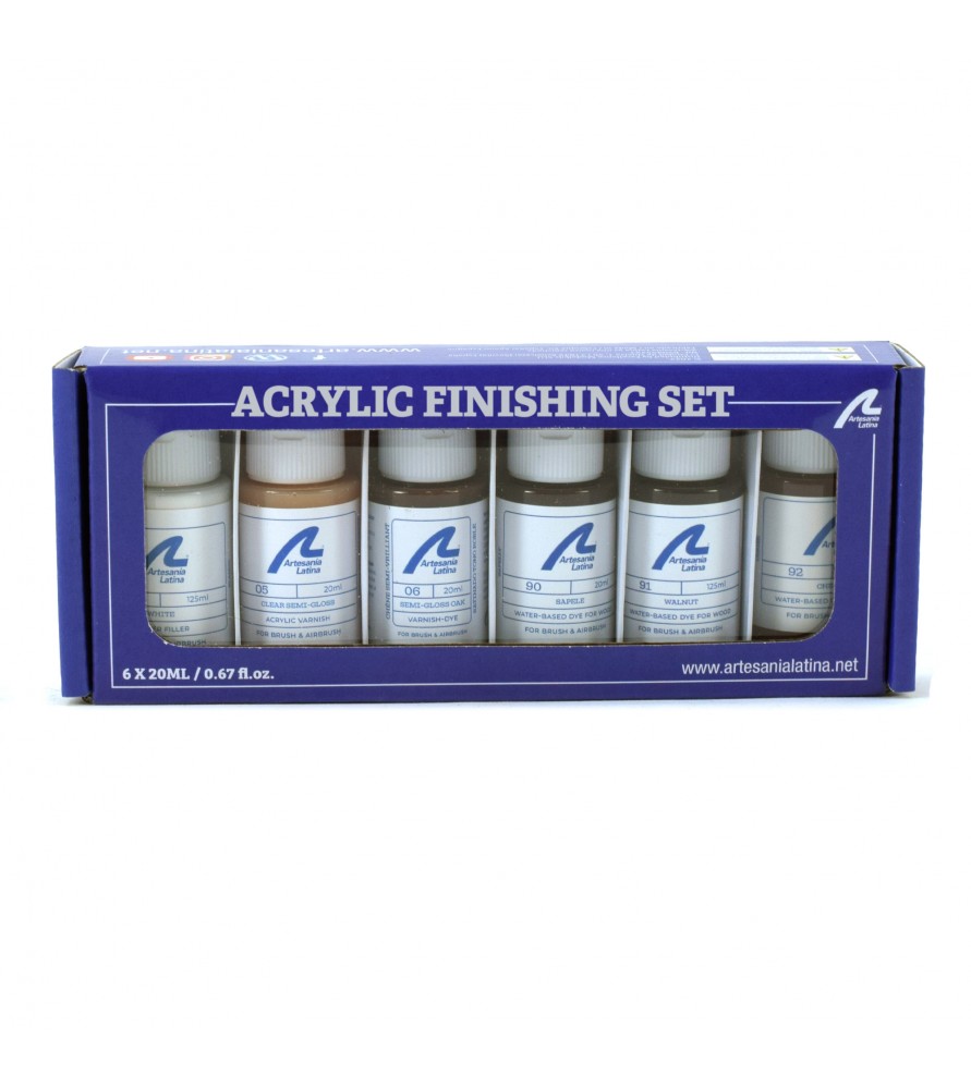 Mini-Set von Farben und Lacken für Holz