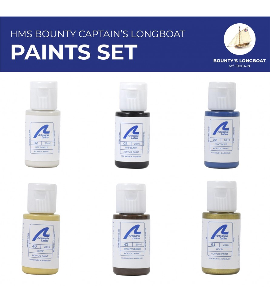 Set Pinturas Maqueta Bote Auxiliar HMS Bounty Jolly Boat