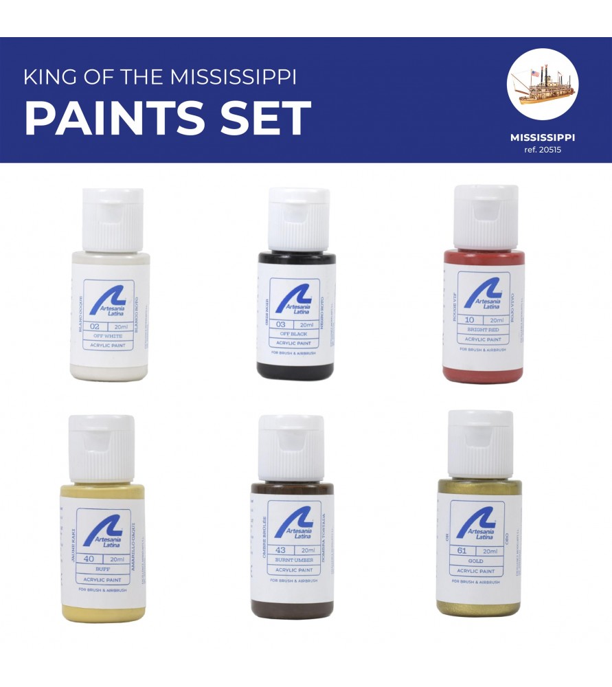 Set of Acrylic Paints for King of the Mississippi Paddle Steamer Model