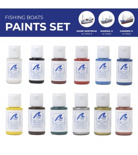 Ensemble de Peintures Acryliques pour Maquettes de Bateaux de Pêche