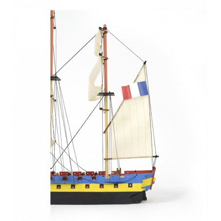 Kit facile Fregata Hermione La Fayette 1:160. Modello di nave in legno con dipinti 5