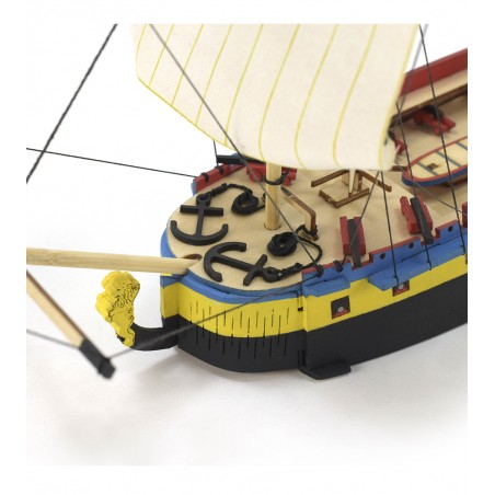Easy Kit Fragata Hermione La Fayette 1:160. Maqueta de Barco en Madera con Pinturas 10