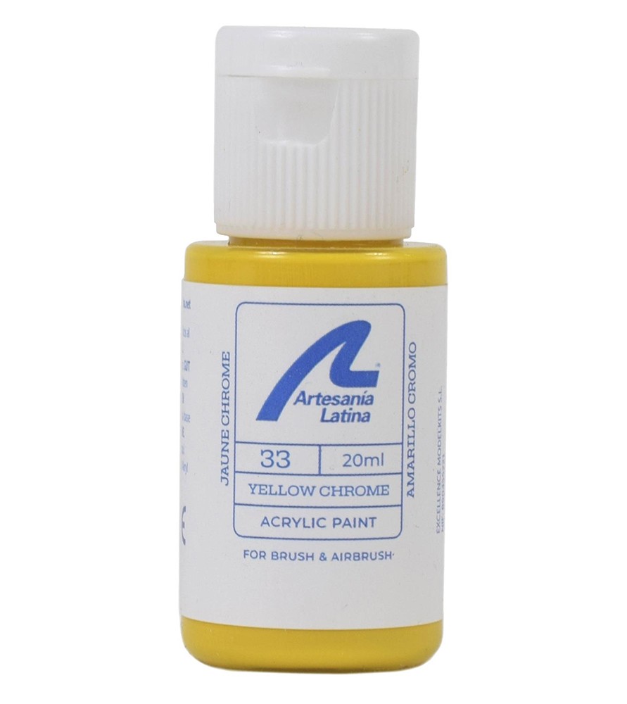Verf op waterbasis: Chroomgeel (20 ml)