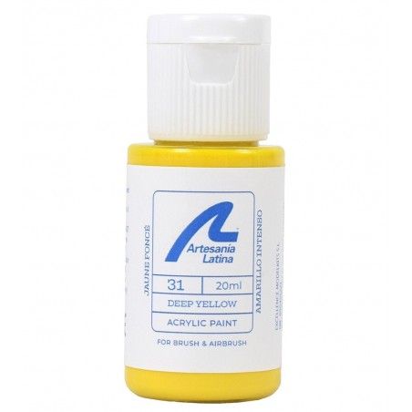 Vandbaseret maling: Dyb gul (20 ml)