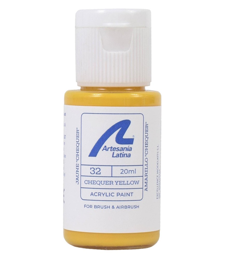 Tinta à base de água: Amarelo "Chequer" (20 ml)
