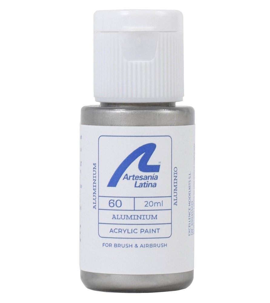 Verf op waterbasis: Aluminium (20 ml)