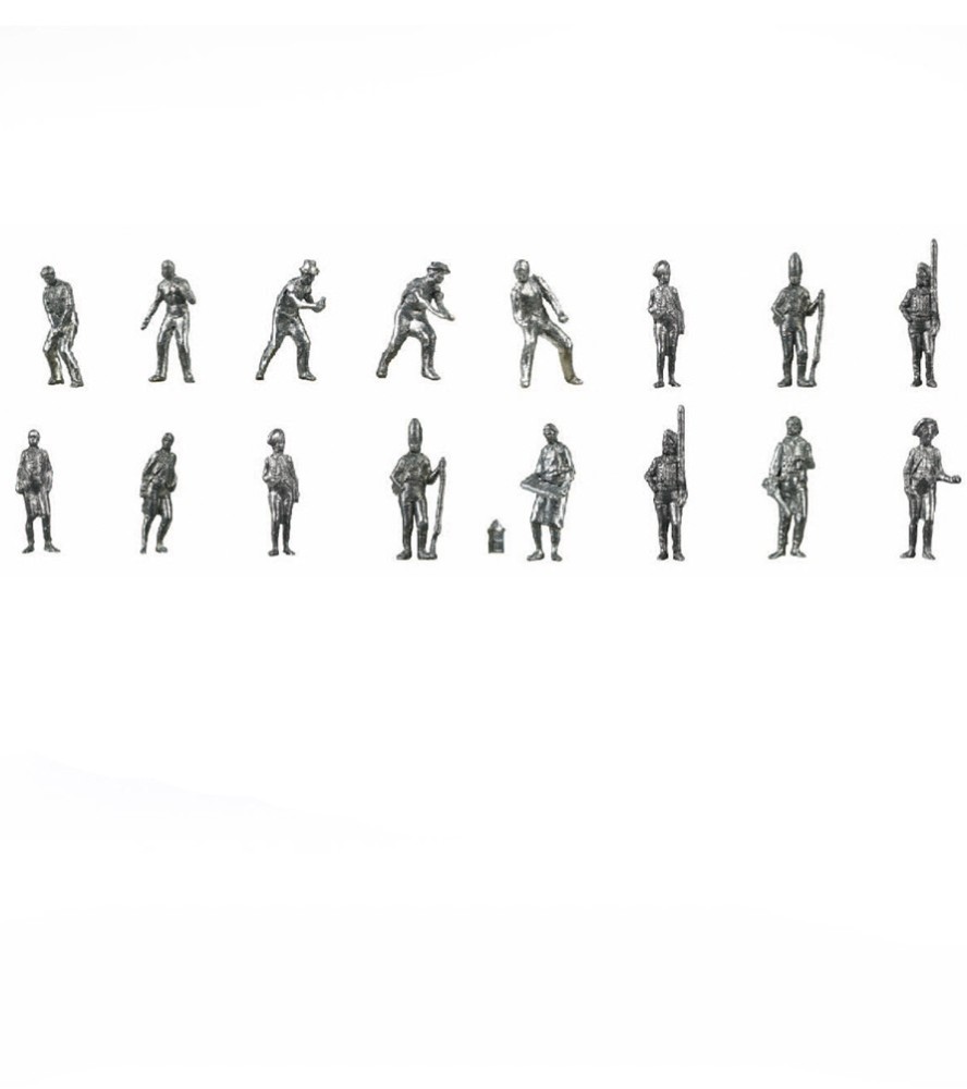 Set di 16 figure in metallo con accessori per...