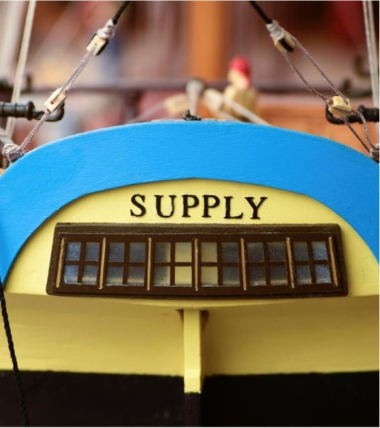 Neu Bewaffnete BERGANTIN HMS Supply 1:50, Holzmodellschiff