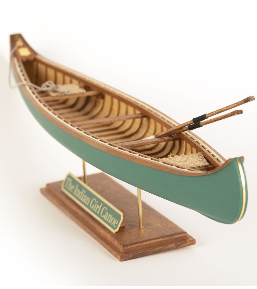 Drewniany model łodzi Indian Girl Canoe 1:16
