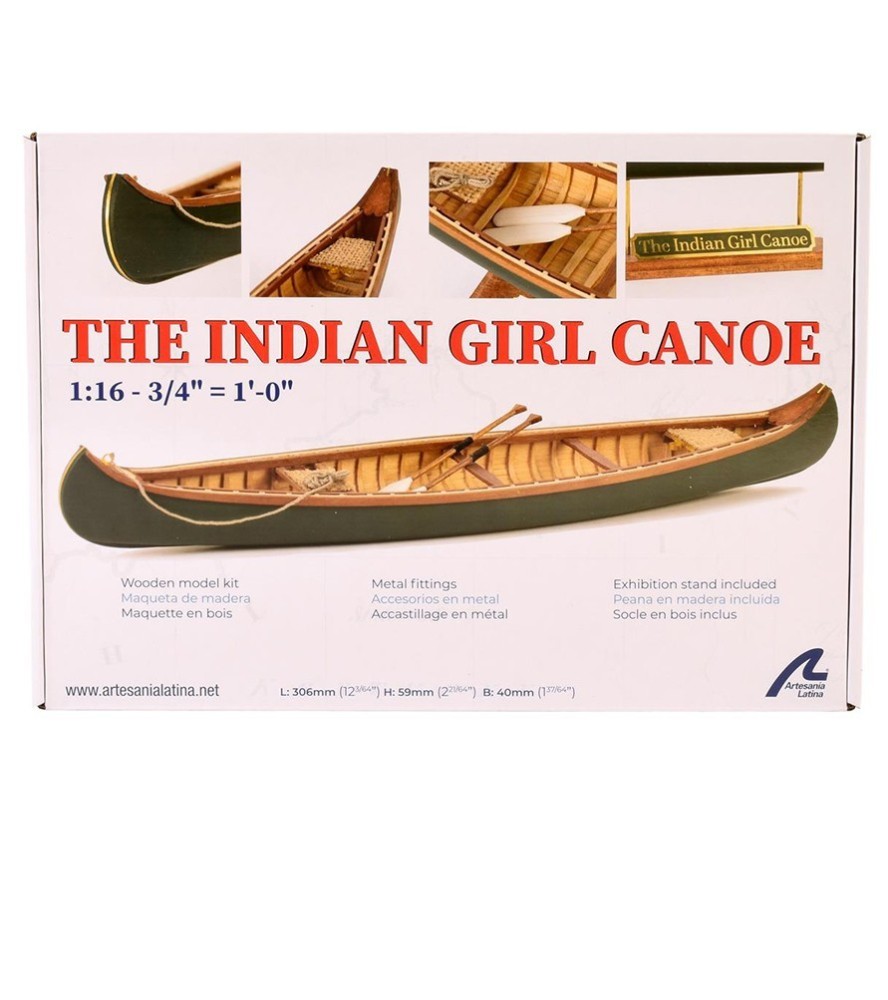 The Indian Girl Canoe 1:16. Maquette Bateau en...