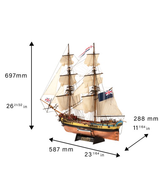 Новый вооруженный корабль BERGANTIN HMS Supply 1:50. деревянная модель