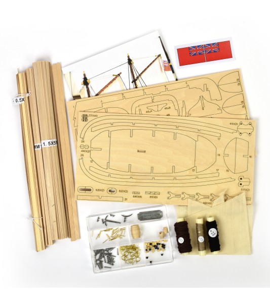 Canot du Capitaine HMS Endeavour 1:50. Maquette Bateau en Bois