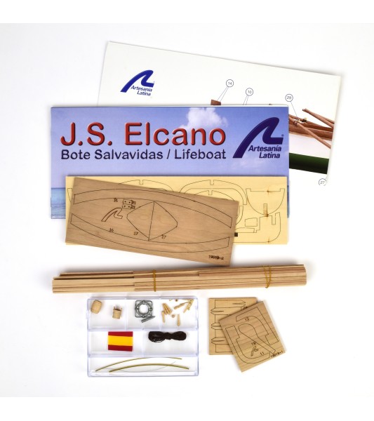 Scialuppa di salvataggio Juan Sebastián Elcano 1:35. Modello in legno di una nave