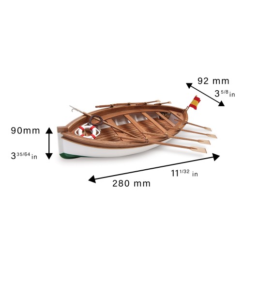 Juan Sebastián Elcano Rettungsboot 1:35. Schiffsmodell aus Holz