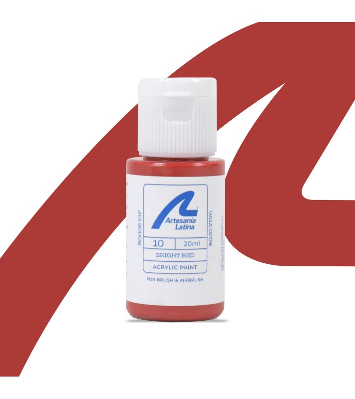Barva na vodní bázi: živá červená (20 ml)