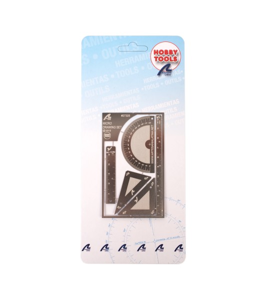 Micro Drawing Set for Modeling: Rulers, Triangles & Protractor