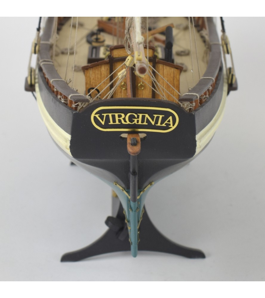 Amerykański szkuner Virginia. drewniany model...