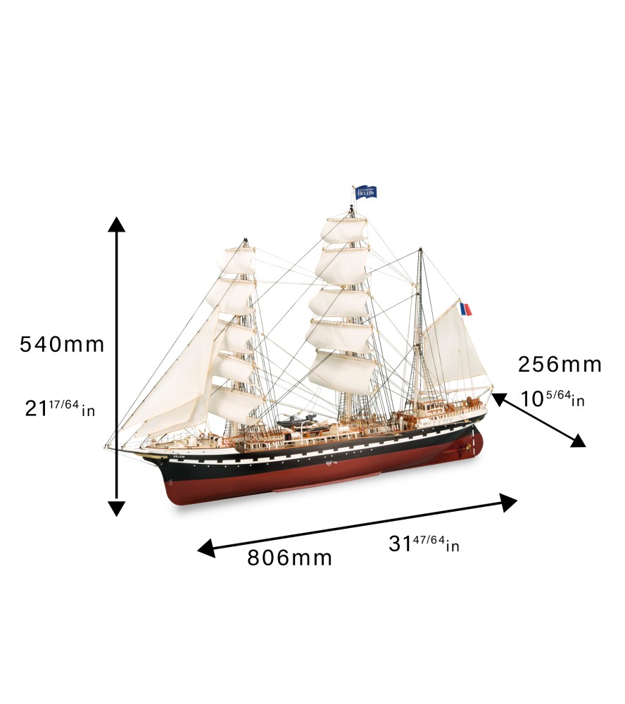 Francuski okręt szkoleniowy Belem. drewniany...