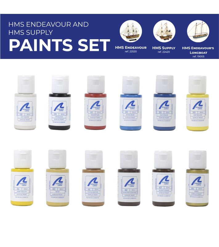 Paints Set for Ship Models: British Boats HMS Endeavour...