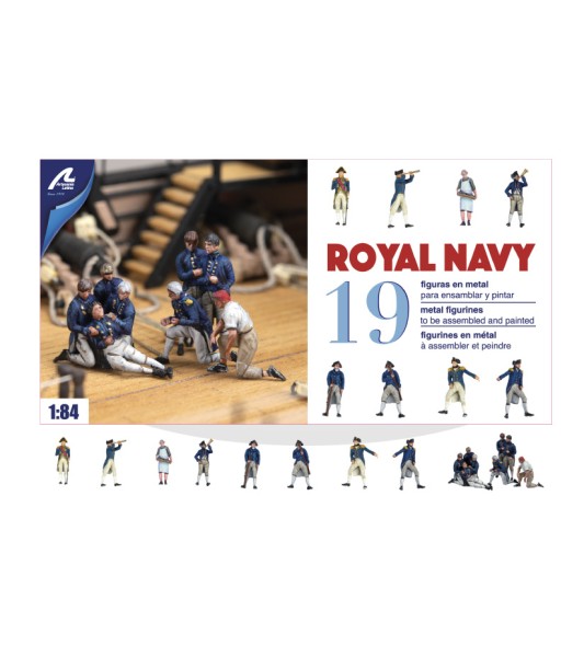 Nuevo Set de 19 Figuras en Metal para Barcos Marina Real Británica