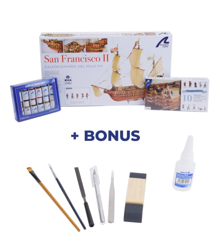 Galeone San Francisco II. Geschenkpaket mit Modell,...