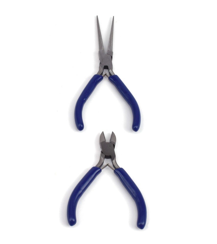 Set of 2 Flat Grip and Cutting Pliers