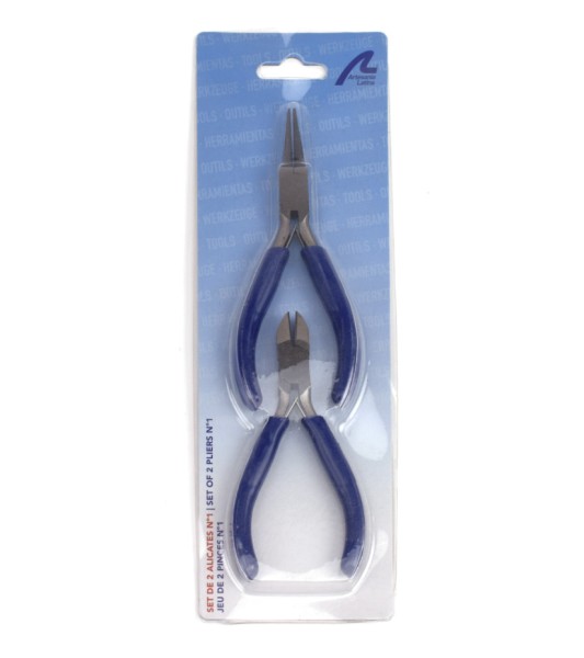 Set of 2 conical grip pliers and cutting pliers