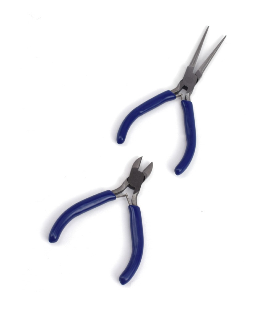 Set of 2 Flat Grip and Cutting Pliers