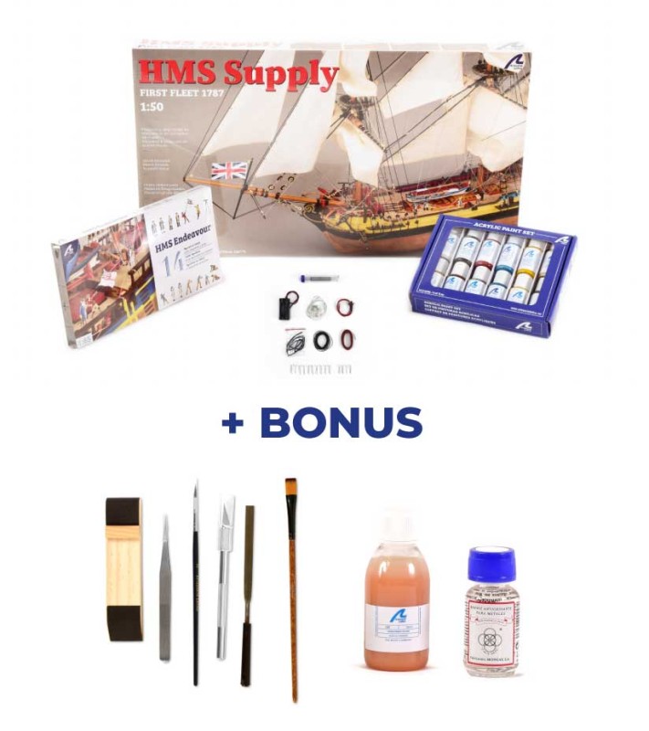 HMS Supply. Pack Cadeau avec Maquette, Figurines,... 2