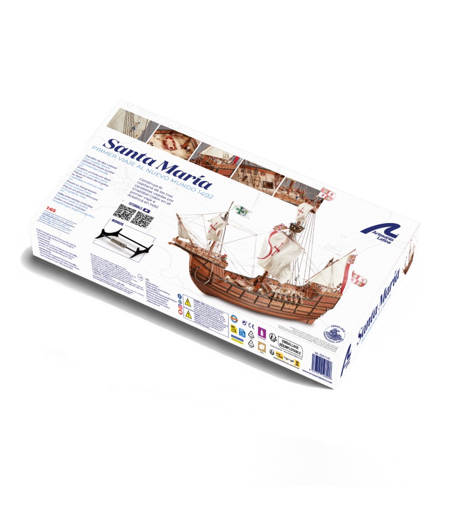 Caravella Santa Maria 1:65. Modello di nave in...