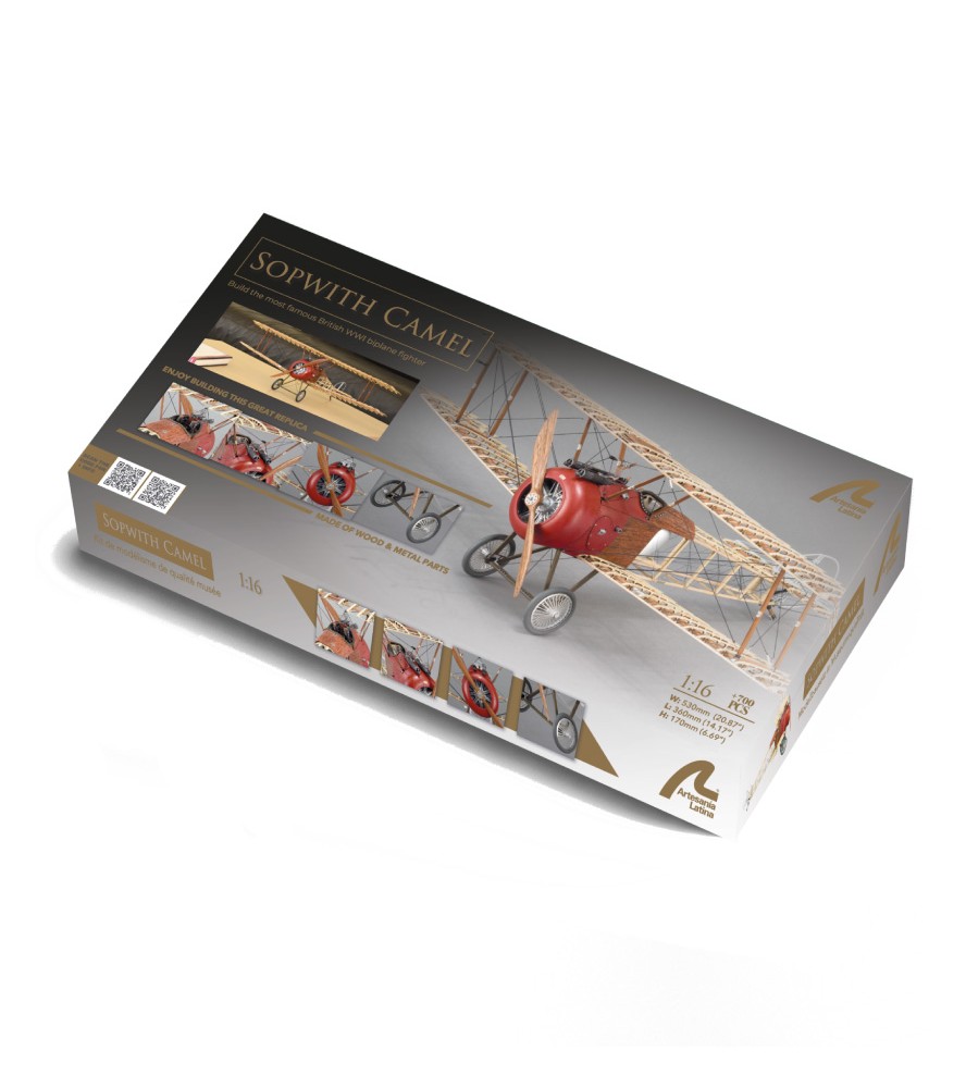 Sopwith Camel Gevechtsvliegtuig 1:16. Houten en...