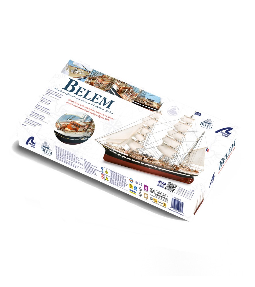 Francuski okręt szkoleniowy Belem. drewniany...