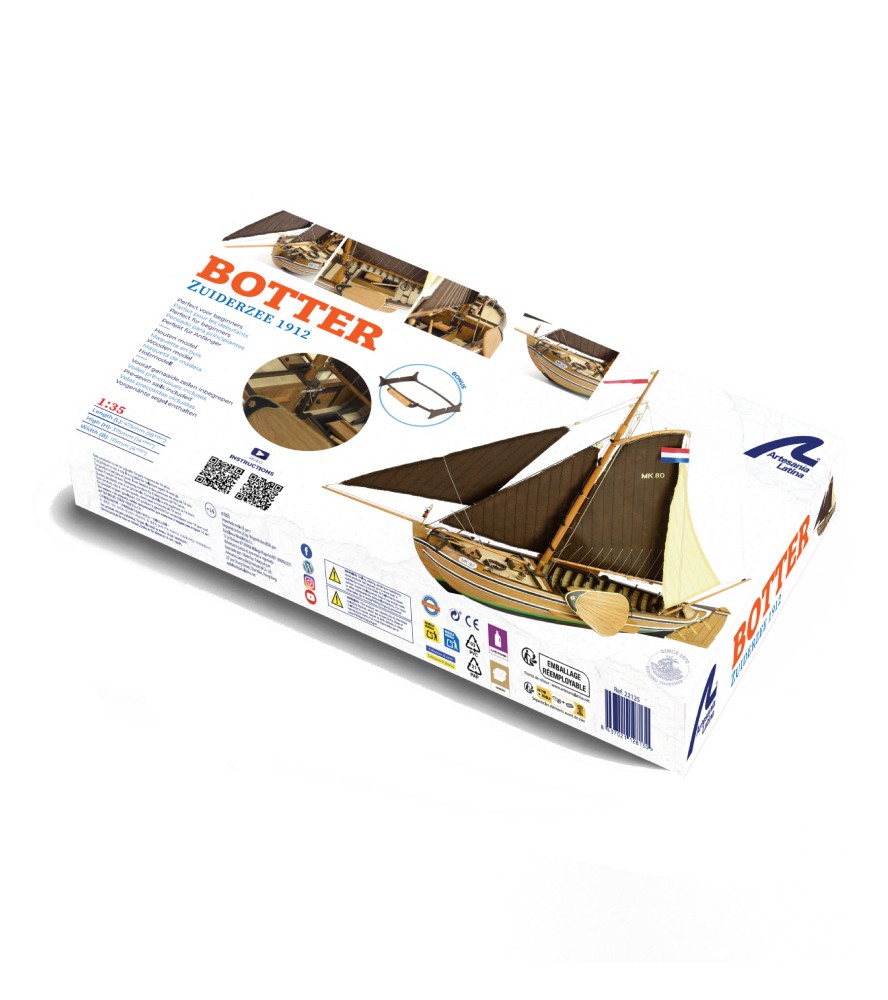 Barco de pesca Botter 1:35 Modelo à escala de...