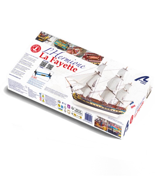 Fregata Hermione La Fayette. Dárkové balení s modelem lodi, figurkami a barvami