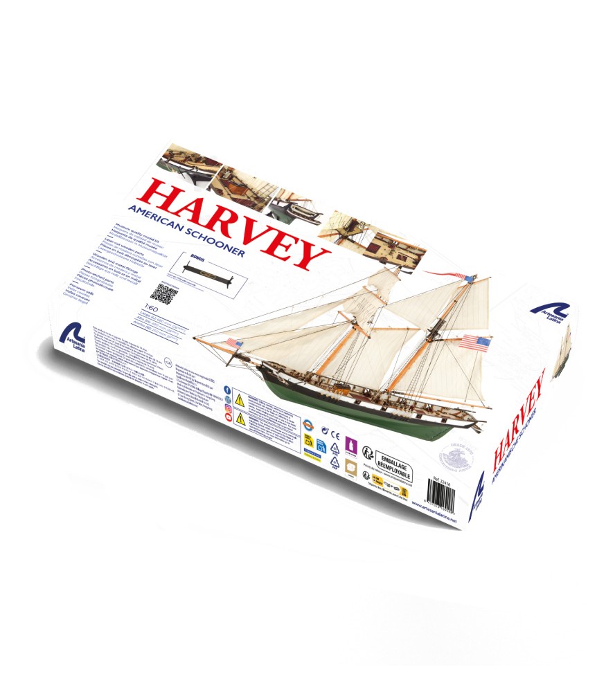 Amerykański szkuner Harvey 1:60. Drewniany...