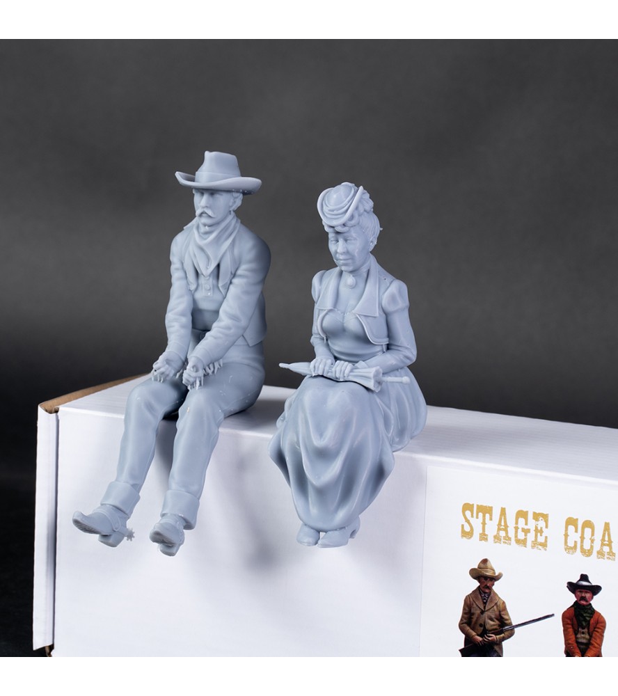 Lot de 4 figurines en résine pour la diligence...