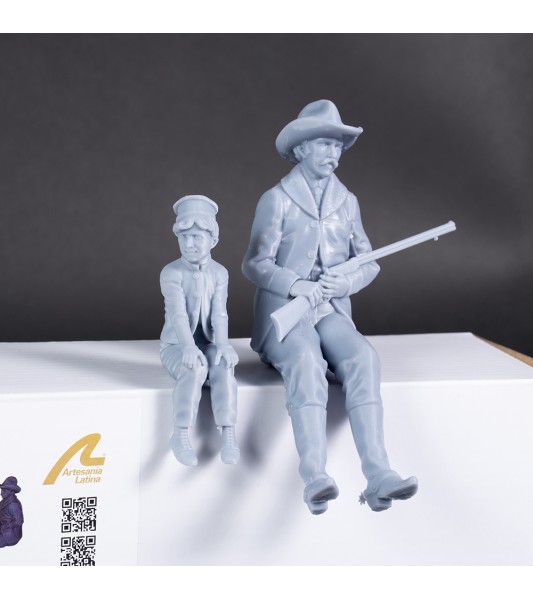 Set van 4 figuren in hars voor Stagecoach - Schaal 1/12