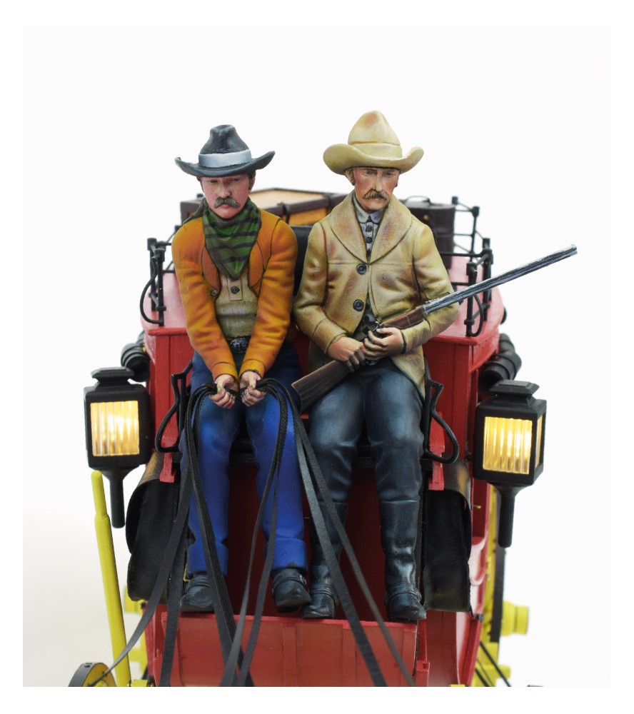 Set van 4 kunsthars figuren voor STAGECOACH...