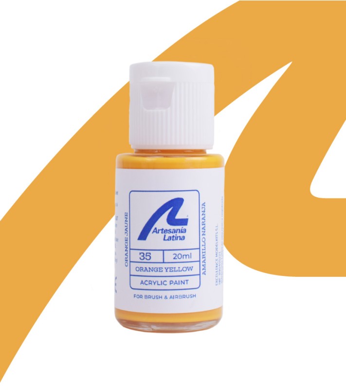 Barva na vodní bázi: oranžová žlutá (20 ml)