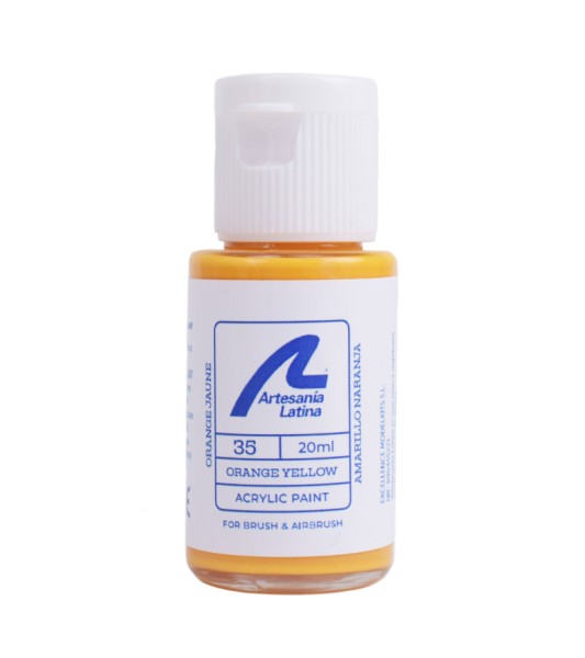 Vandbaseret maling: Orangegul (20 ml)