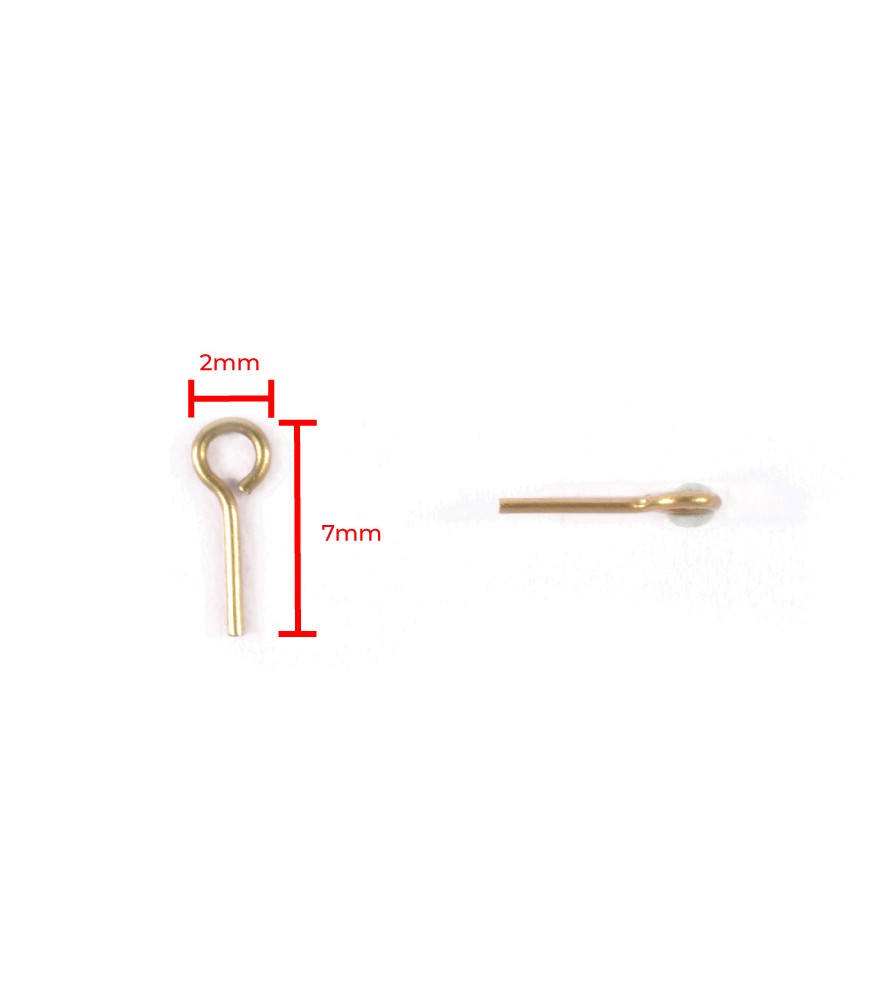 Mosiężna śruba oczkowa 7 mm (60 sztuk)