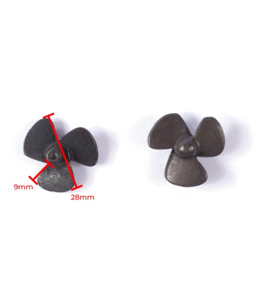 3-łopatowe metalowe śmigło 28 mm (2 szt.) do budowy modeli statków