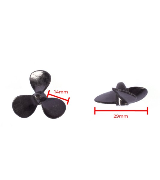 Hélice 3 pales en métal 29 mm (2 pcs.) pour le modélisme naval