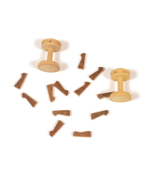 Verticale beukenlier 16 mm (2 stuks) en walnoten lierbeschermers