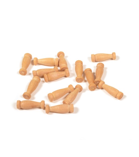 Columna de Madera de Boj 14 mm (15 Unids.) para Modelismo Naval