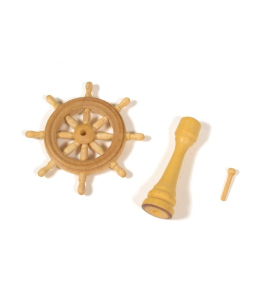 Roue de Gouvernail de 40 mm en Bois pour Modélisme Naval